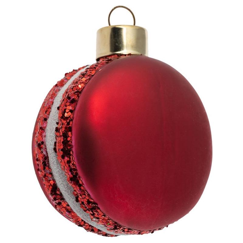 Red Macaron Glass Ornament