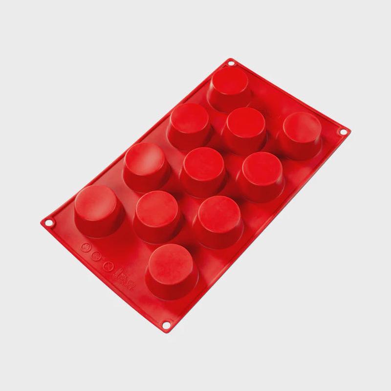 Red Silicone Muffin Pan, 11 Cavity (1.7oz)