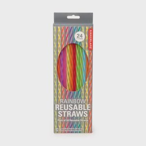 Tall Rainbow Reusable Straws