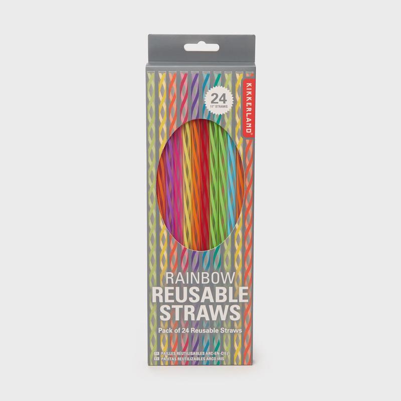 Tall Rainbow Reusable Straws