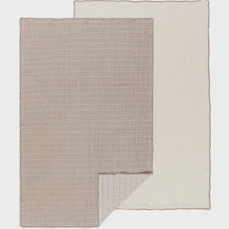 Dove Gray Double Weave Dishtowels, Set of 2