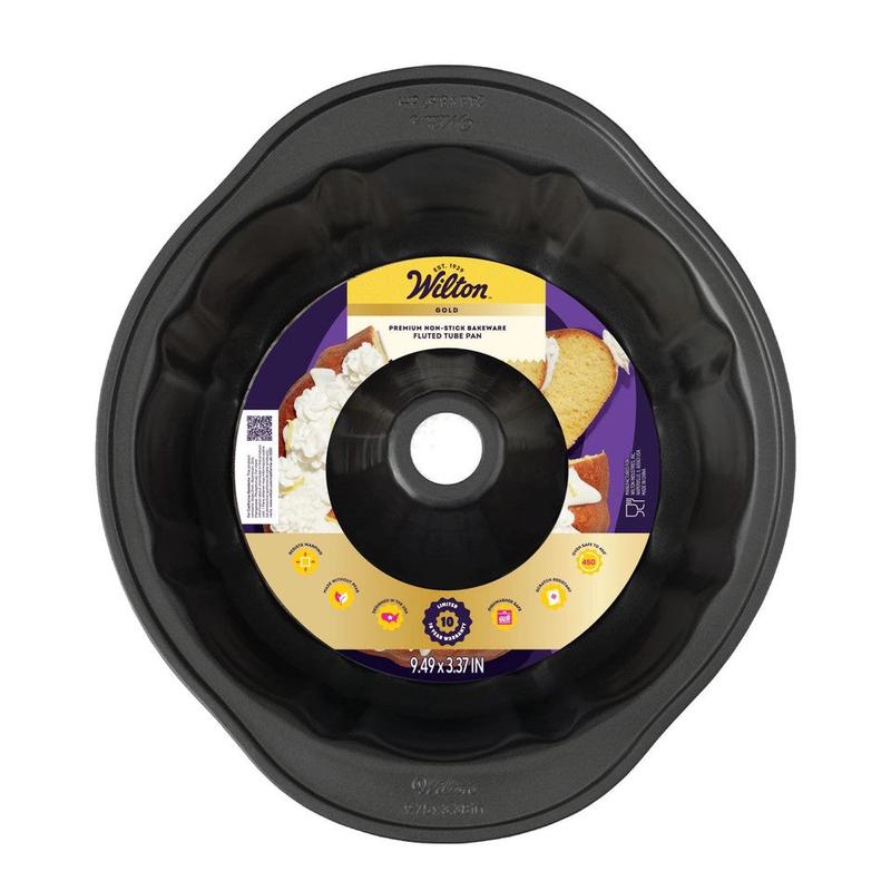 Gold Non-Stick Bakeware Fluted Tube Pan