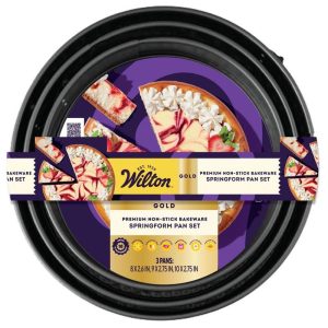 Gold Non-Stick Bakeware Springform Set, 3 Count