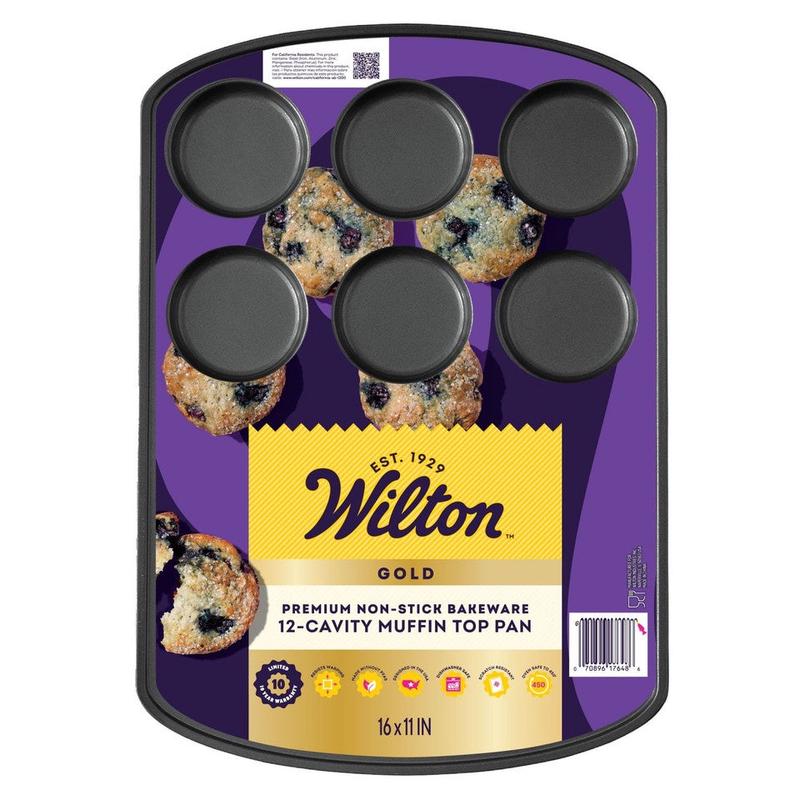 Gold Non-stick Muffin Top Pan, 12 Cavity