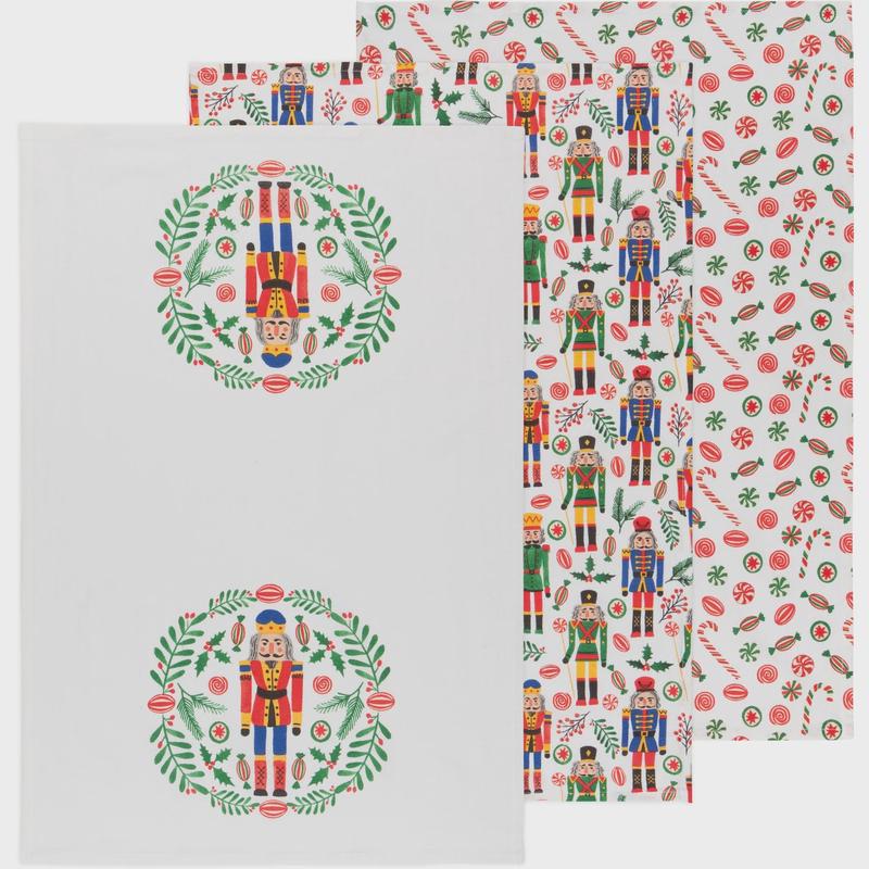 Nutcracker Bakers Floursack Dishtowels, Set of 3