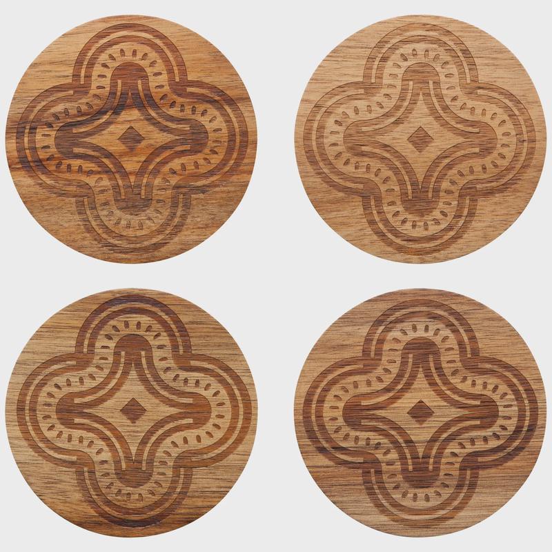 Pilipala Engraved Coasters, Set of 4