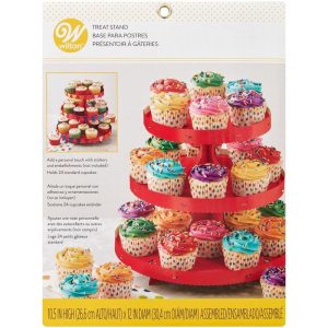 Red Treat Stand, 3 Tiers