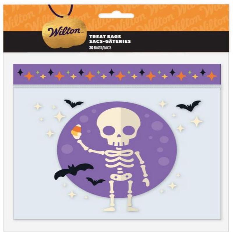 Resealable Spooky Skeleton Treat Bags, 20-Pack