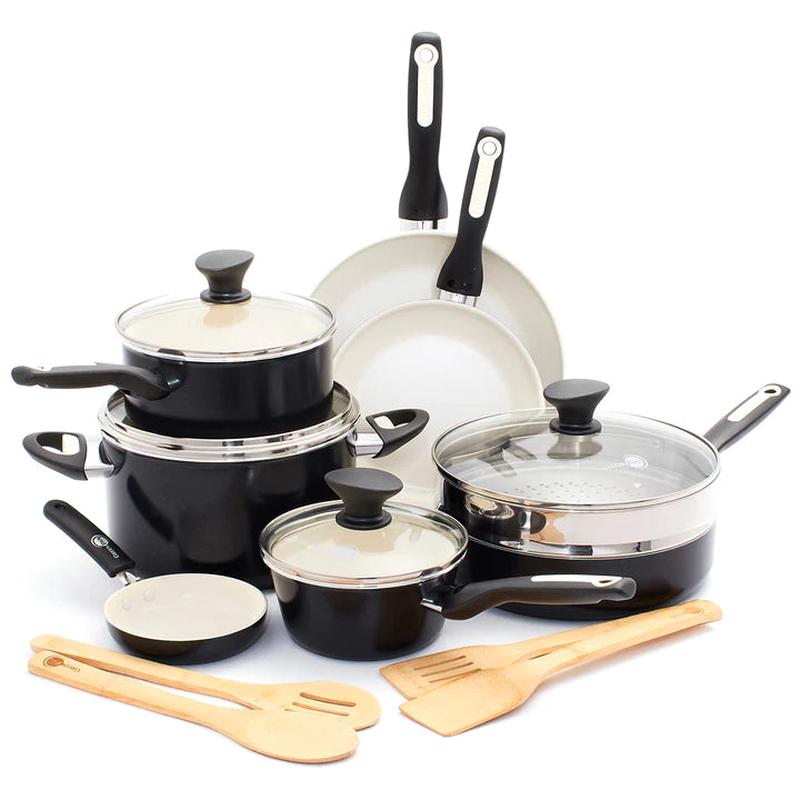 Rio Ceramic Nonstick Pot Set, 16 Pieces