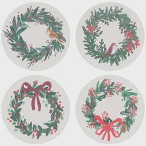 Wreaths Soak Up Coasters Set of 4