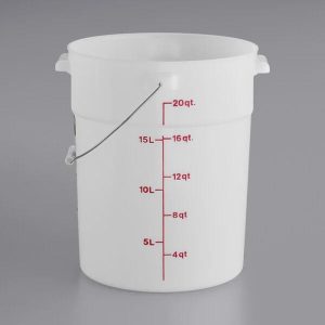 Cambro 22 Qt. White Round Polyethylene Bucket With Handle