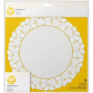 Paper Doilies, Bright White, 10 inch Round, 10-Count