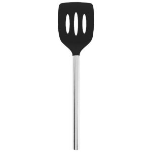 Silicone Slotted Turner SS Handle Black