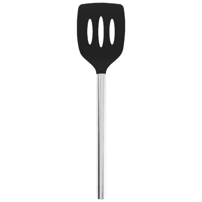 Silicone Slotted Turner SS Handle Black