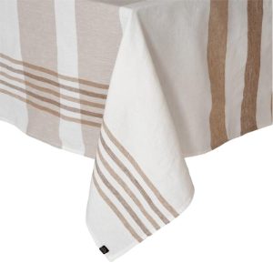 Aalborg Cotton Linen French Tablecloth, 63"x98", Tabac