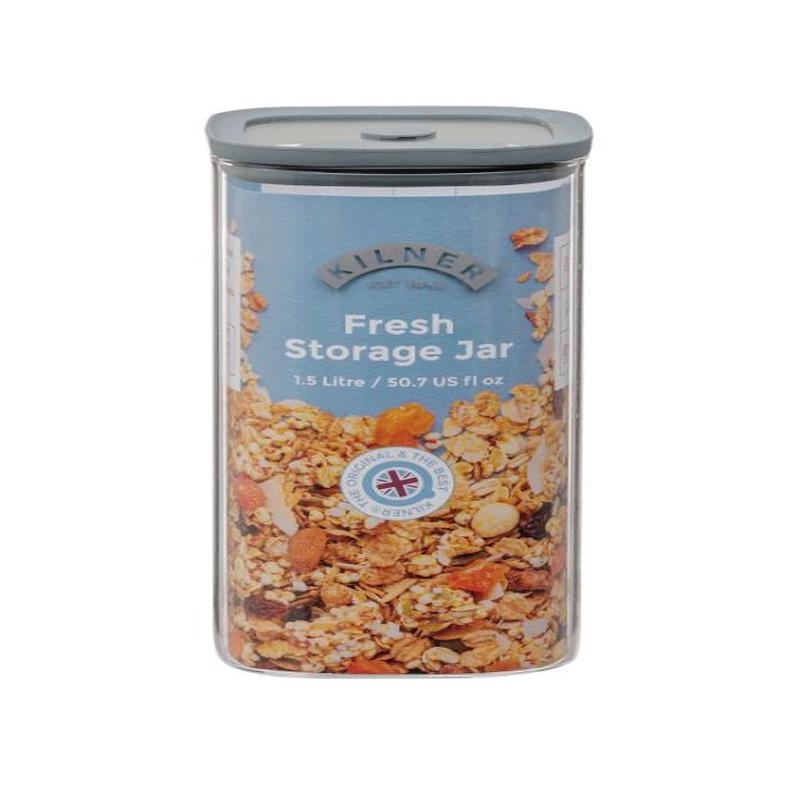 Fresh Storage Square Jar, 1.5 Litres