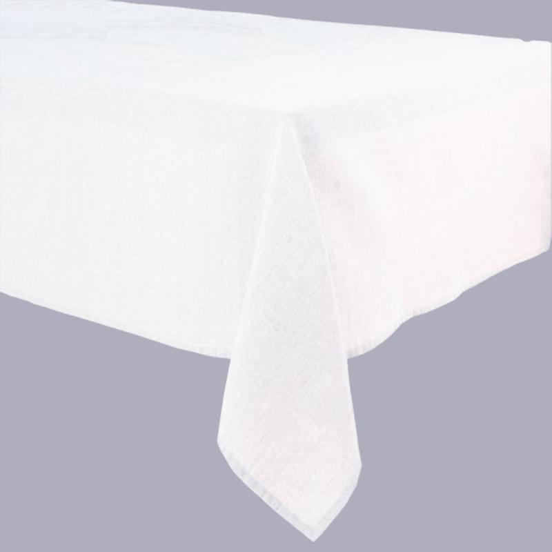 Granville French 100% Linen Tablecloth, White, 67"x99"