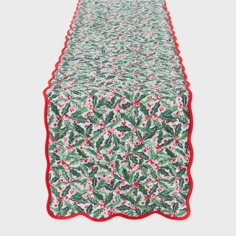 Holly Jolly Quilted Table Runner