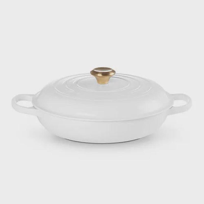 Le Creuset Signature White Cast Iron 30cm Buffet Casserole