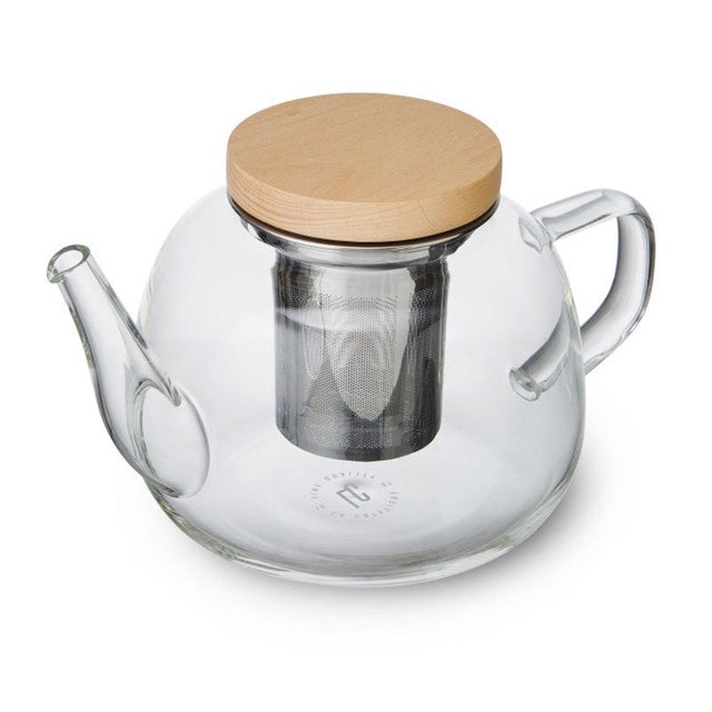Rialto Glass Infuser Teapot With Filter And Wooden Lid, 4 Cup, 1.2L