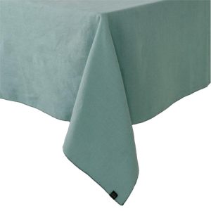 Zilia Cotton Linen Tablecloth, Celadon, 63"x118"