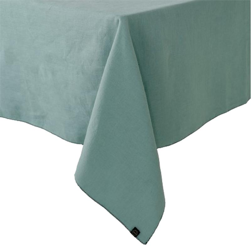 Zilia Cotton Linen Tablecloth, Celadon, 63"x99"