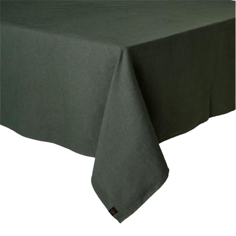 Zilia Cotton Linen Tablecloth, Kaki, 63"x118"