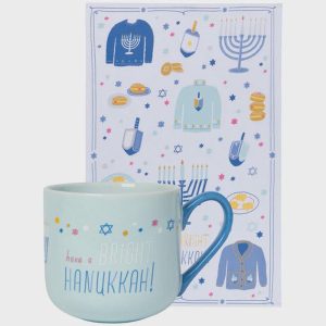 Bright Hanukkah Mug and Dishtowel | Set of 2