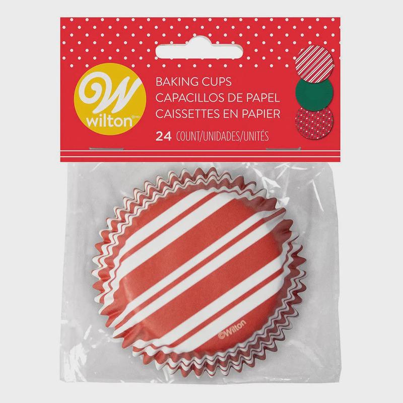 Classic Christmas Patterns Baking Cups // Pack of 24
