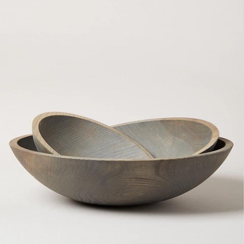 Farmhouse Pottery Grey Wood Bowls