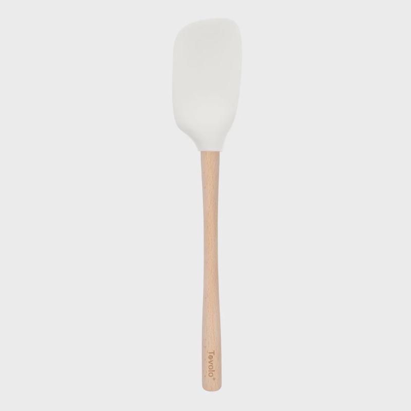 Flex-Core Spoonula with Wood Handle, White