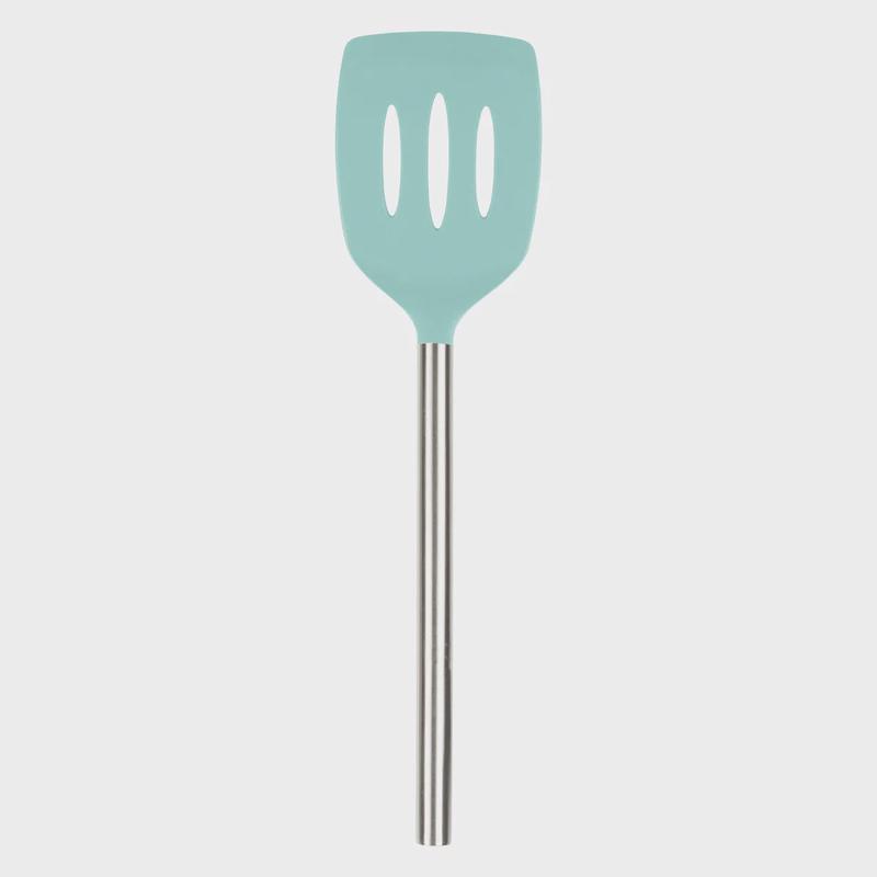 Silicone Slotted Turner, Light Aqua