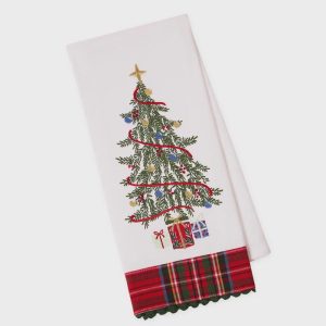 Trim the Tree Embellished Dishtowel