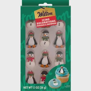 Wilton Penguin & Snowman Edible Icing Decorations