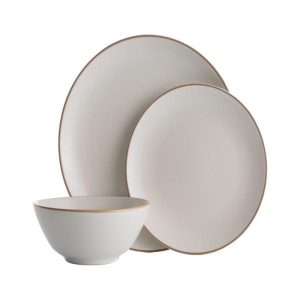 12 Piece Dinnerware Dish Set | Cream