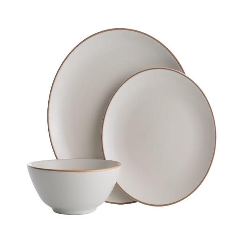 12 Piece Dinnerware Dish Set | Cream