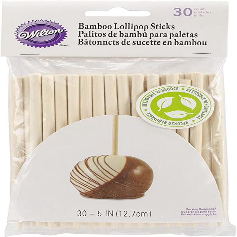 5-Inch Bamboo Lollipop Sticks, 30-Count