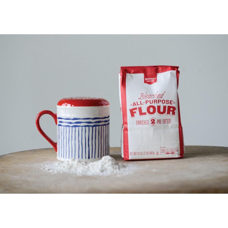 Stonewear Shaker - blue stripe with red handle