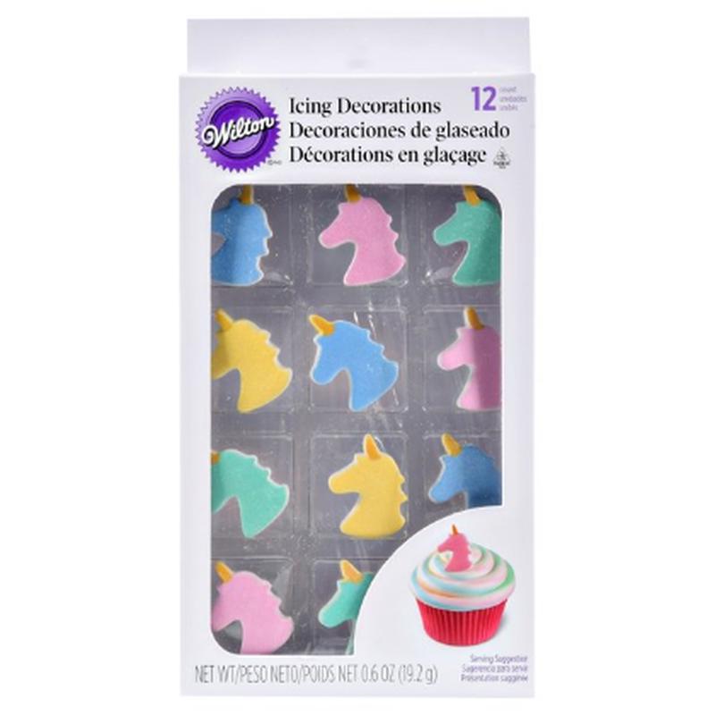 Unicorn Icing Decorations, 12 count