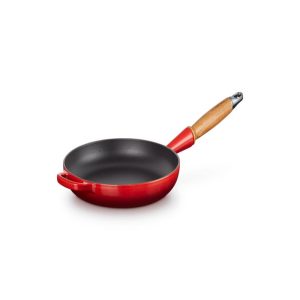 Cast Iron Fry Pan with Wooden Handle | Cherry