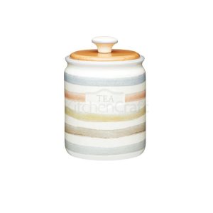Classic Collection Striped Ceramic Tea Caddy