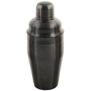 Black Stainless Steel 3-Piece Cocktail Shaker with Acid Etching Finish