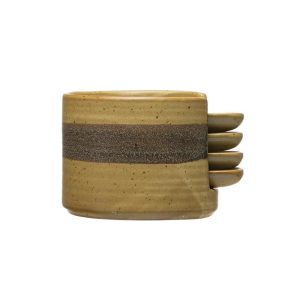 Brown Stoneware Tapas Plate and Holder | Set of 5