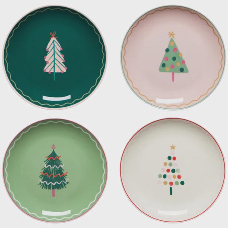 Glitzmas Appetizer Plates | Set of 4