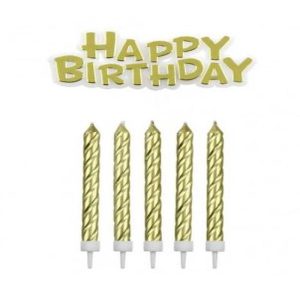 Happy Birthday Candles | Gold