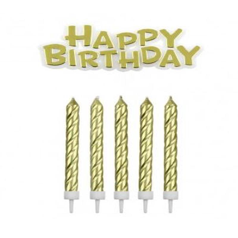 Happy Birthday Candles | Gold