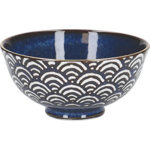 Mikasa Satori 11.5cm Porcelain Seigaiha Wave Miso Serve Bowls