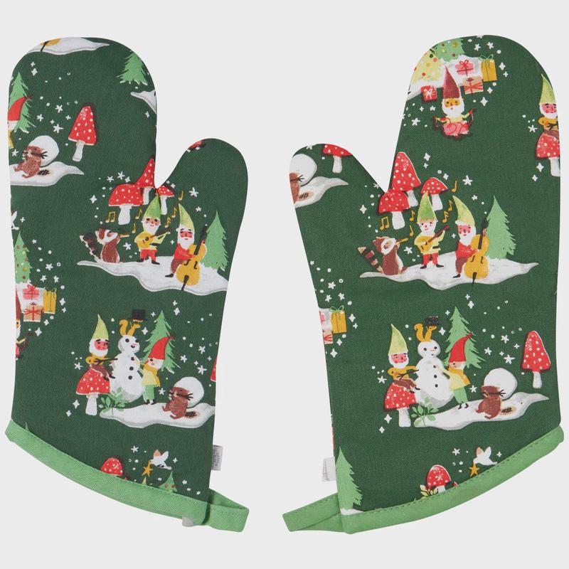 Oven Mitt Set, Gnome for the Holidays
