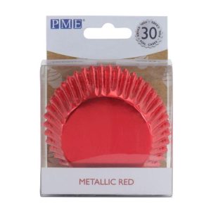 Standard Metallic Red Baking Cups | 30-pack