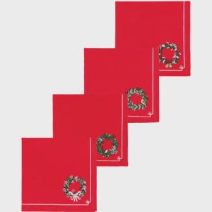 Wreath Printed Napkins | Set of 4